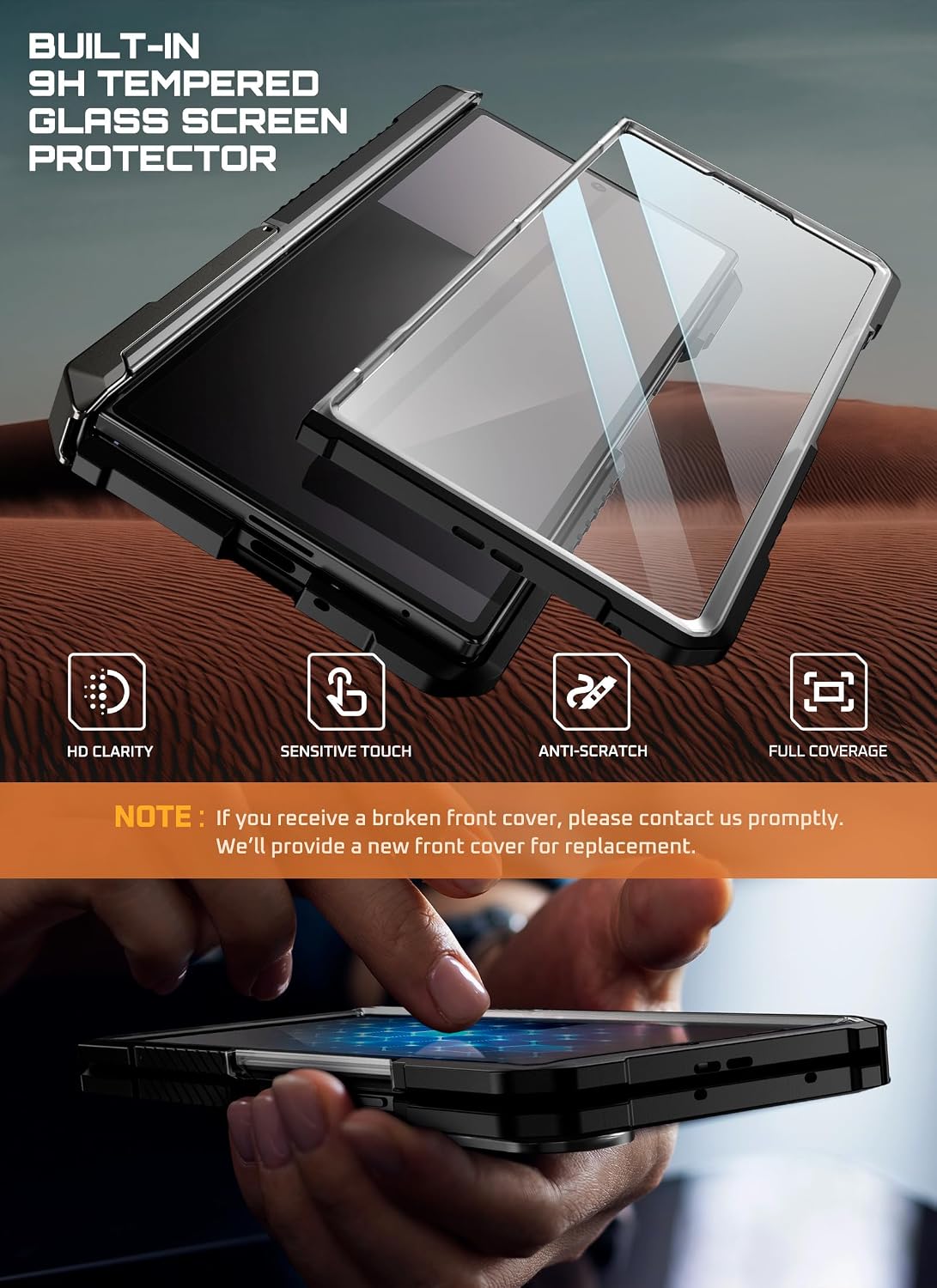 Compatible with Samsung Galaxy Z Fold 7, [MagnSafe compatible] [Built-in tempered glass screen protector] [Hinge protection] Military-grade drop-proof phone case
