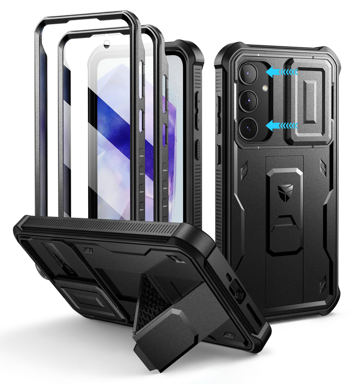 Shockproof phone case for Samsung Galaxy A35-5G with screen protector, 6.6-inch screen.