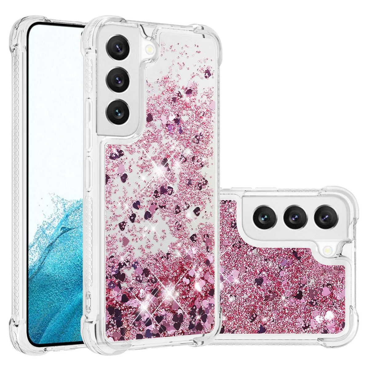 Glitter Transparent TPU Phone Case For Samsung Galaxy S23 Plus 