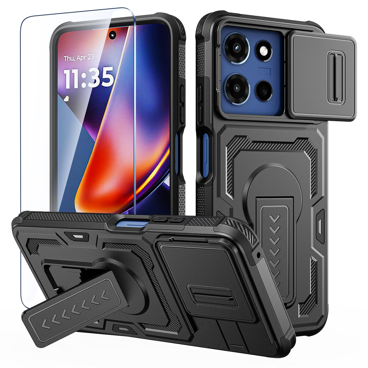 Military-grade shockproof phone case for Moto G 2026 with HD screen p