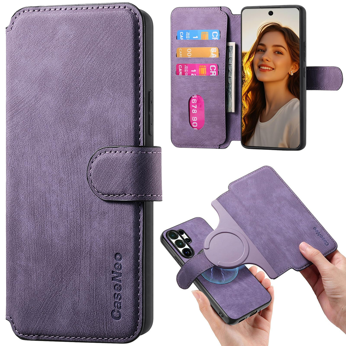 MagSafe Shockproof RFID Wallet Phone Case for Samsung Galaxy S24 Plus