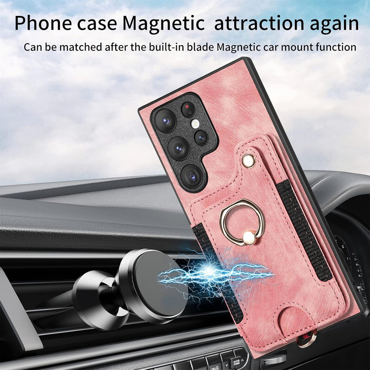 Card Holder phone case for Samsung Galaxy S22 Ultra 5G with screen pr