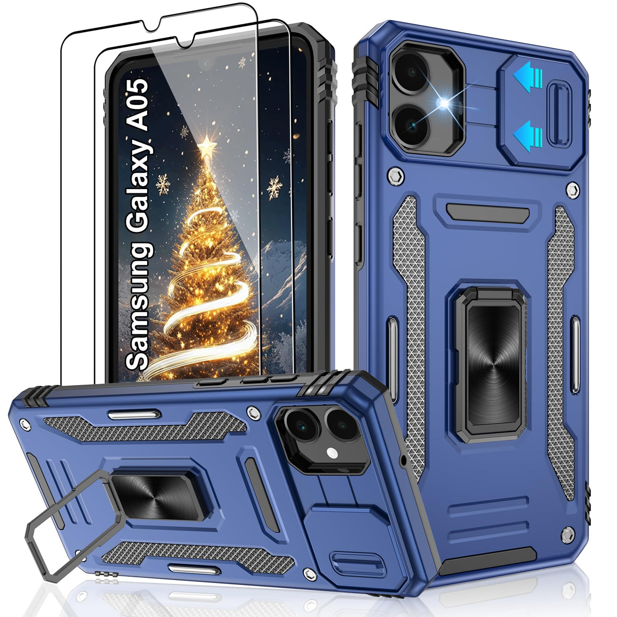 Shockproof phone case for Samsung A26 5G with 2 screen protectors