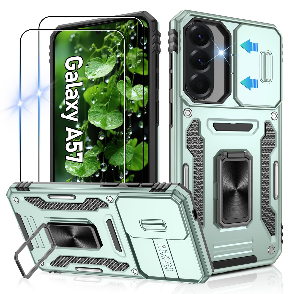Shockproof phone case for Samsung A26 5G with 2 screen protectors