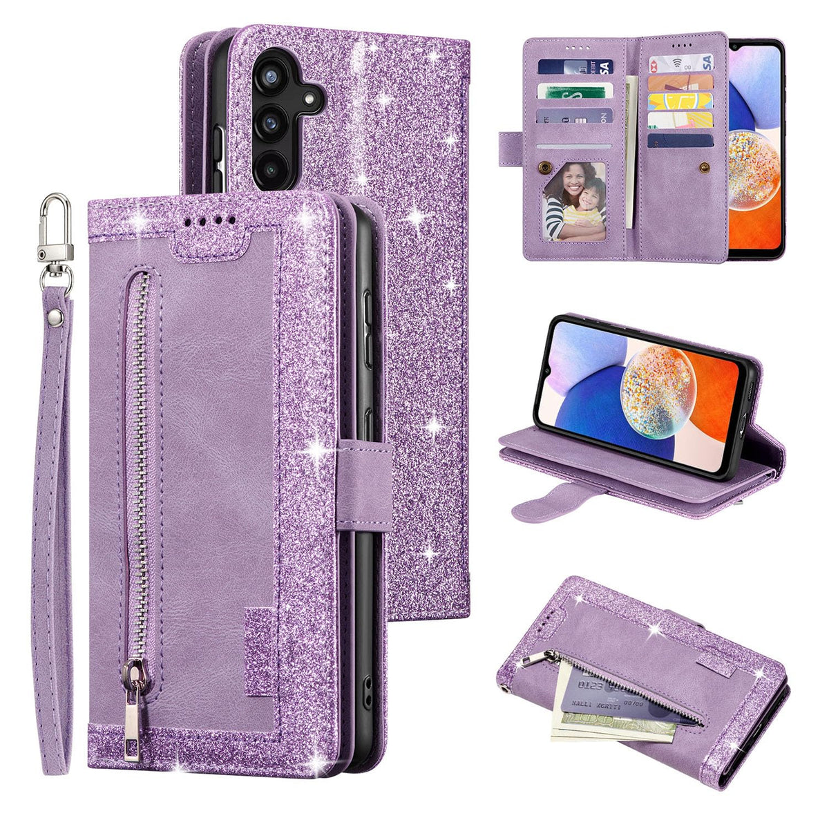 Wallet-style leather phone case for Samsung Galaxy S26 Ultra, retro style
