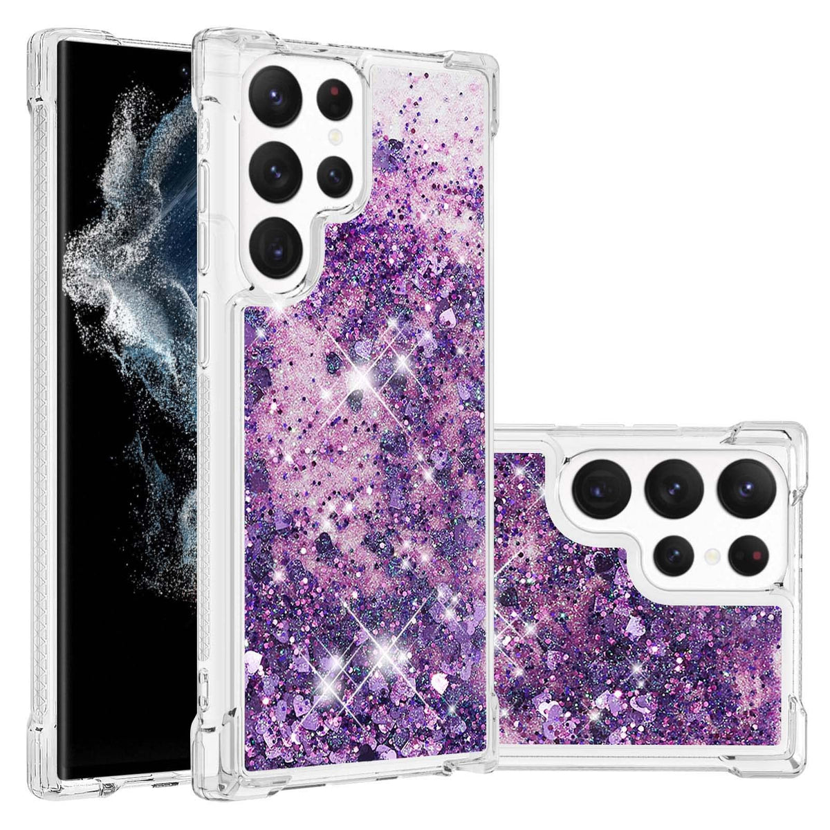 Glitter Transparent TPU Phone Case For Samsung Galaxy S23 Plus 