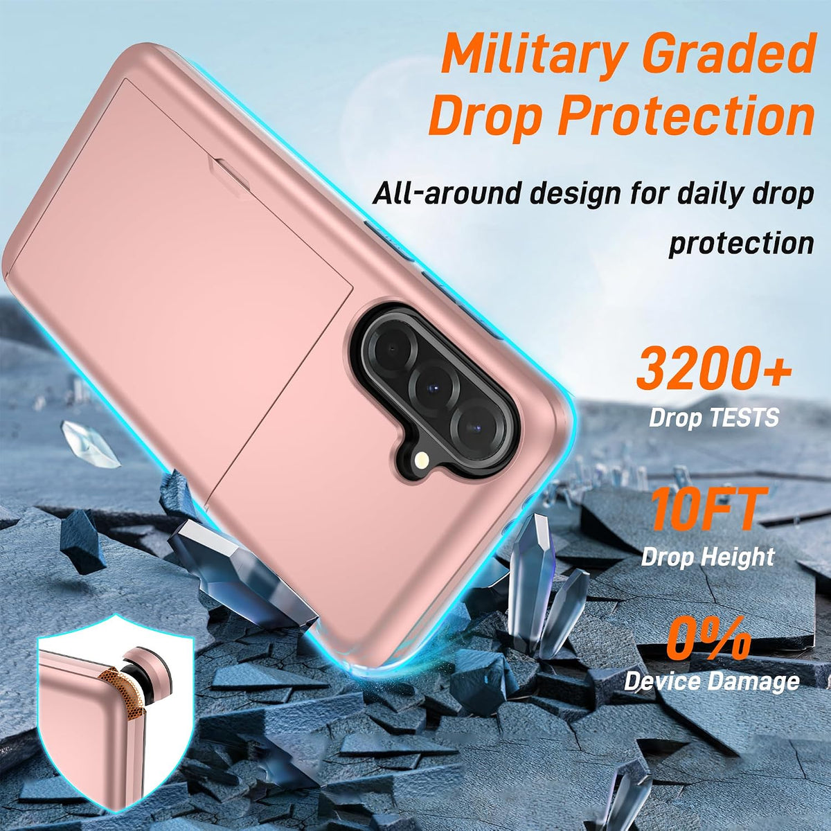PC+silicone phone case with SIM card slot for Samsung Galaxy A56 5G