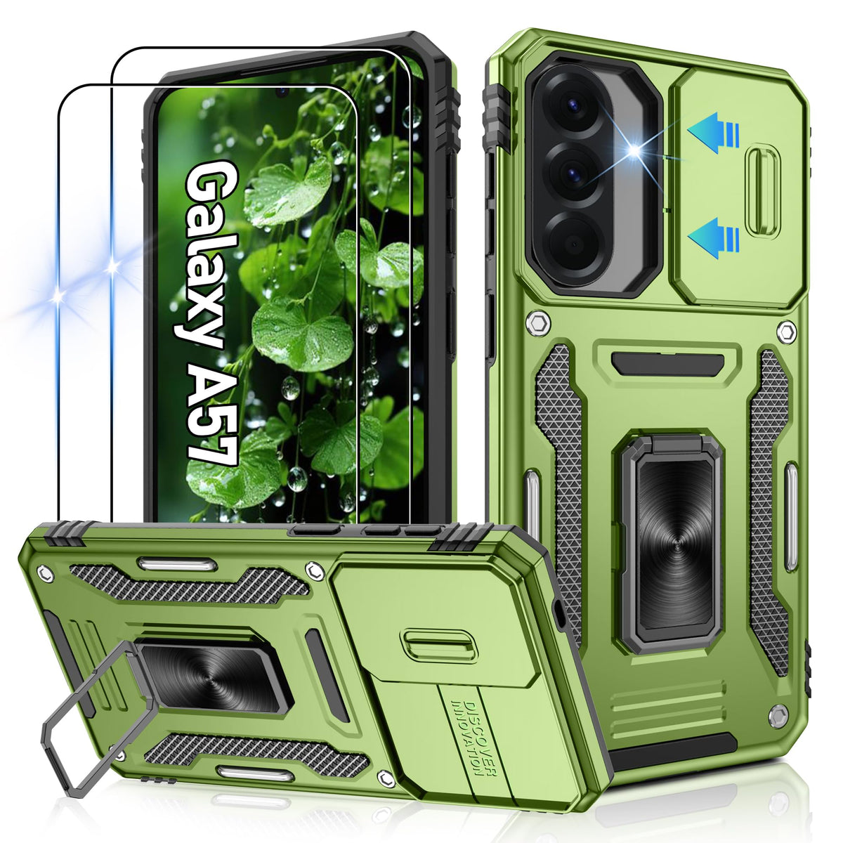Shockproof phone case for Samsung A26 5G with 2 screen protectors