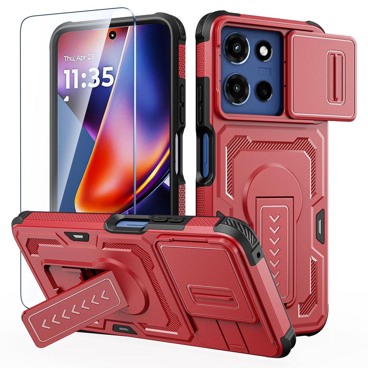 Military-grade shockproof phone case for Moto G 2026 with HD screen p