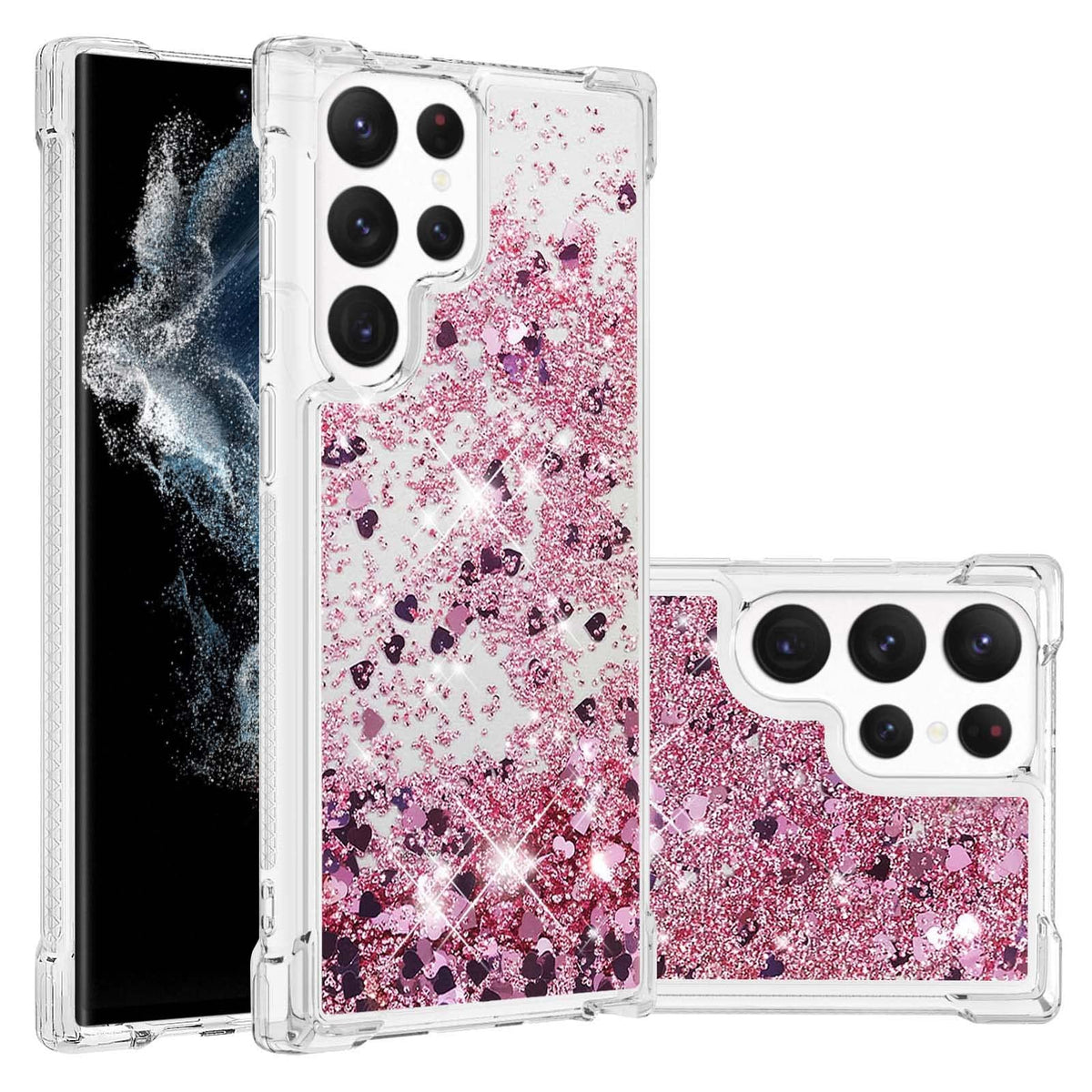Glitter Transparent TPU Phone Case For Samsung Galaxy S23 Plus 