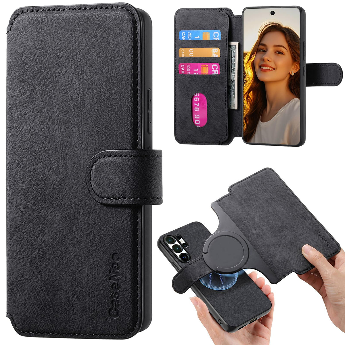 MagSafe Shockproof RFID Wallet Phone Case for Samsung Galaxy S24 Plus