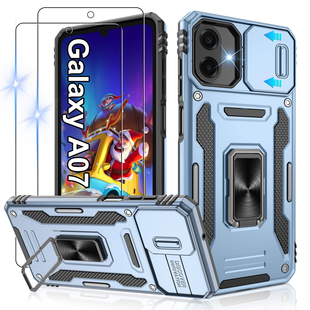 Shockproof phone case for Samsung A26 5G with 2 screen protectors