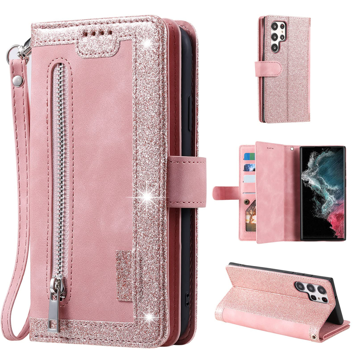 Wallet-style leather phone case for Samsung Galaxy S26 Ultra, retro style