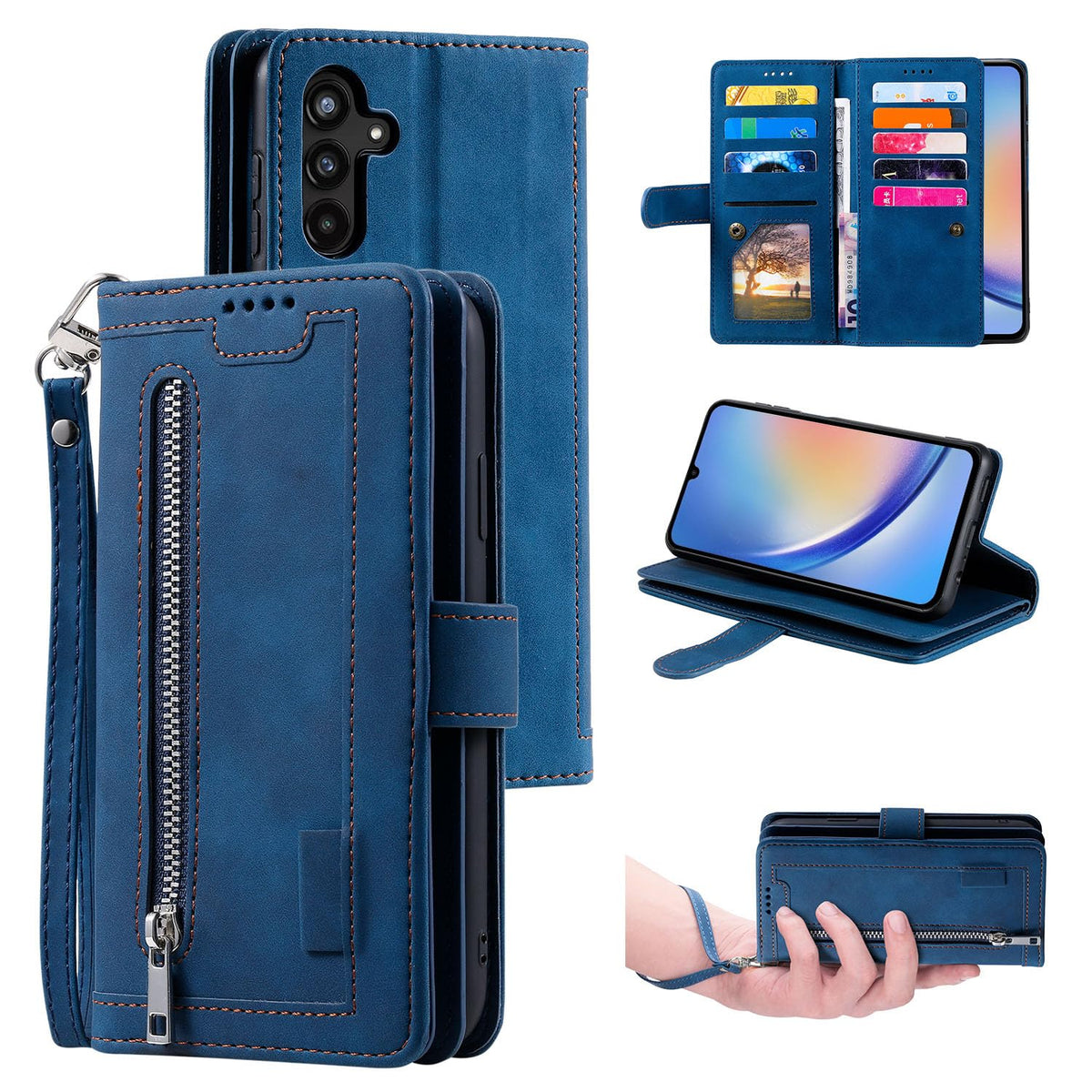 Wallet-style leather phone case for Samsung Galaxy S26 Ultra, retro style