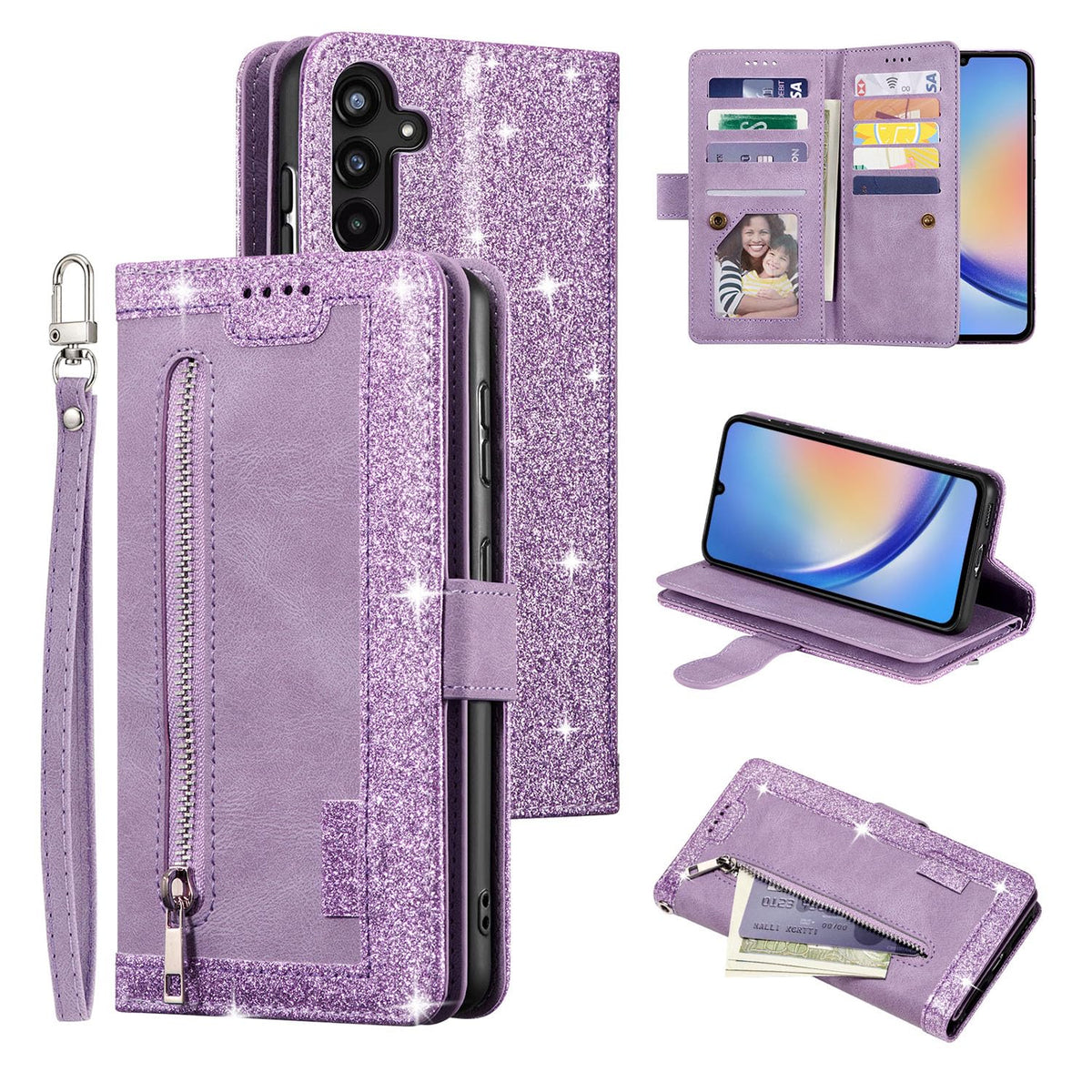 Wallet-style leather phone case for Samsung Galaxy S26 Ultra, retro style