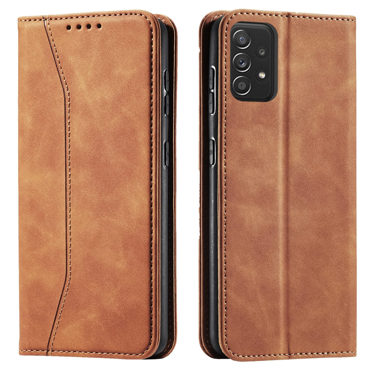 Magnetic genuine leather phone case for Samsung Galaxy S6
