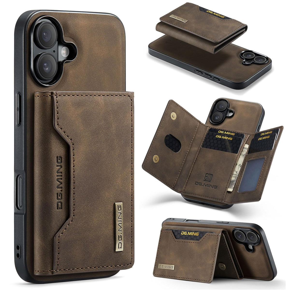 Leather phone case with card slot for iPhone 17 Pro Max