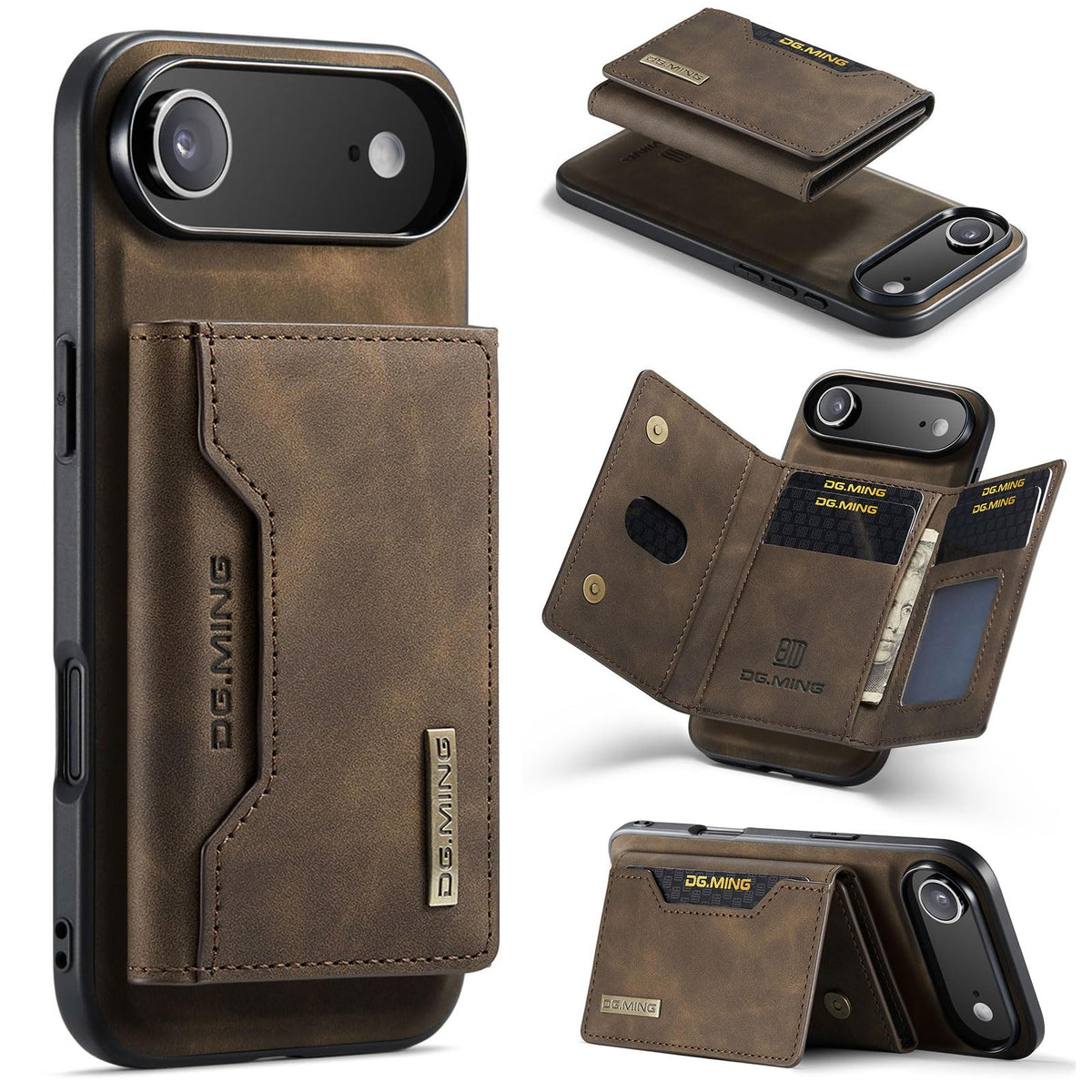 Leather phone case with card slot for iPhone 17 Pro Max