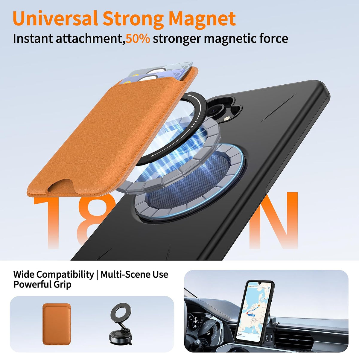 Shockproof phone case for Samsung A16: 2 HD screen protectors