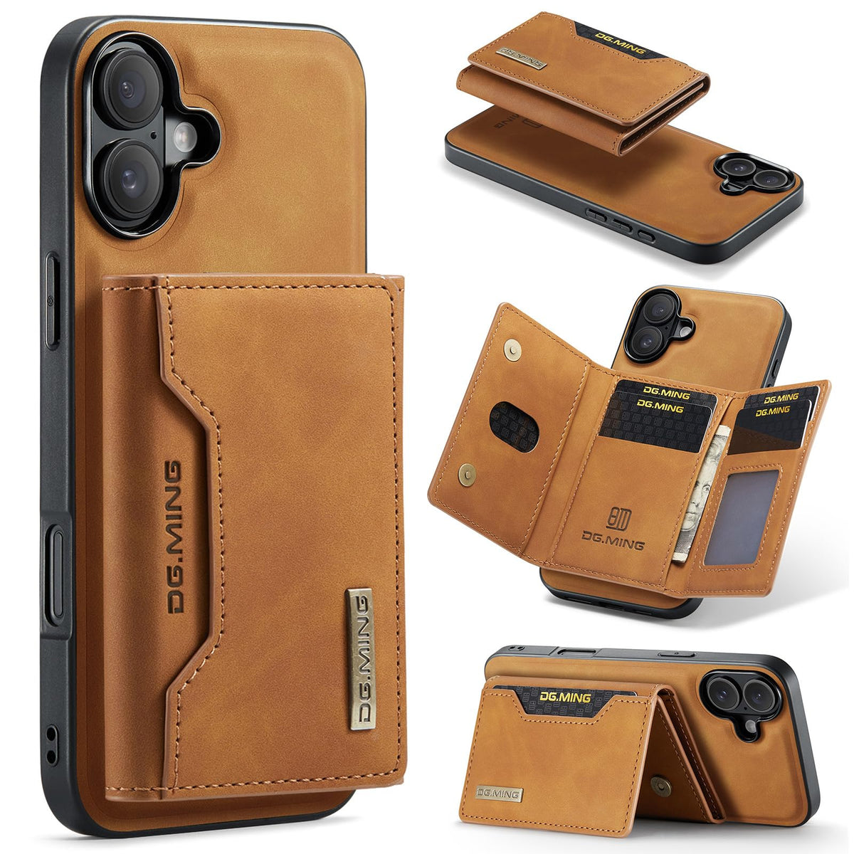 Leather phone case with card slot for iPhone 17 Pro Max