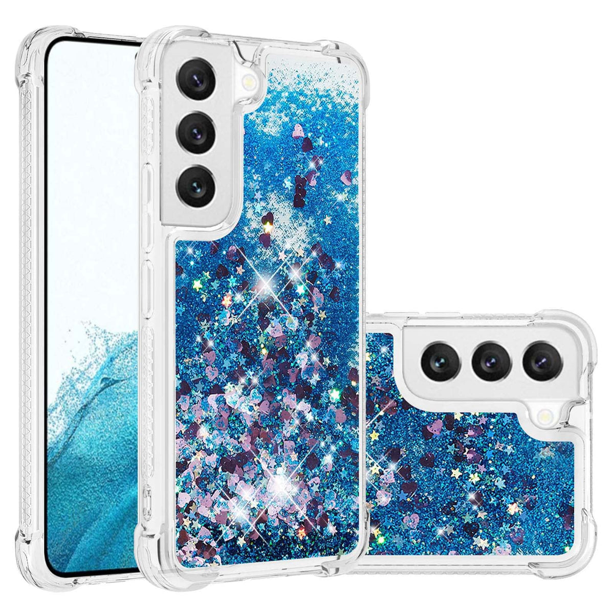 Glitter Transparent TPU Phone Case For Samsung Galaxy S23 Plus 