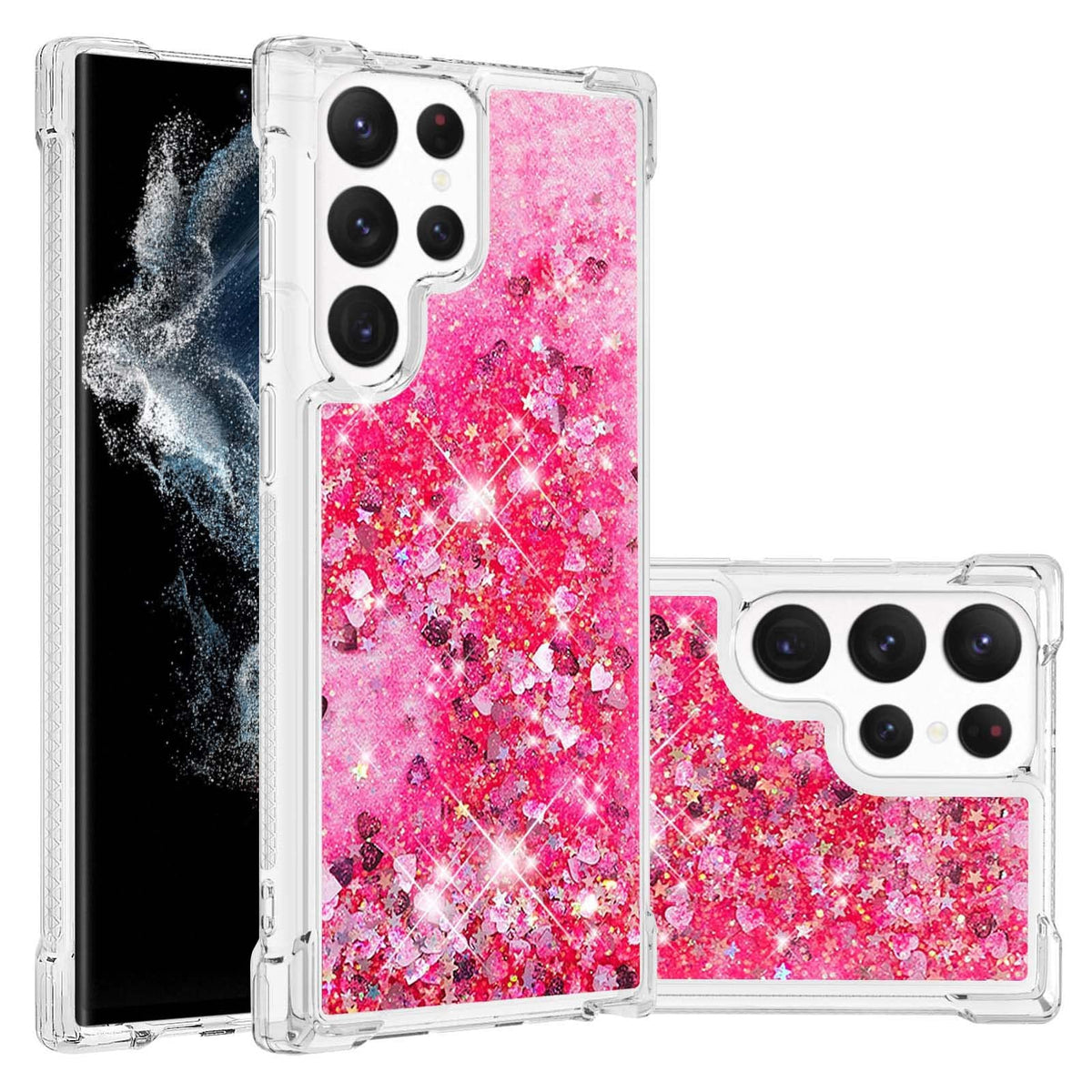 Glitter Transparent TPU Phone Case For Samsung Galaxy S23 Plus 