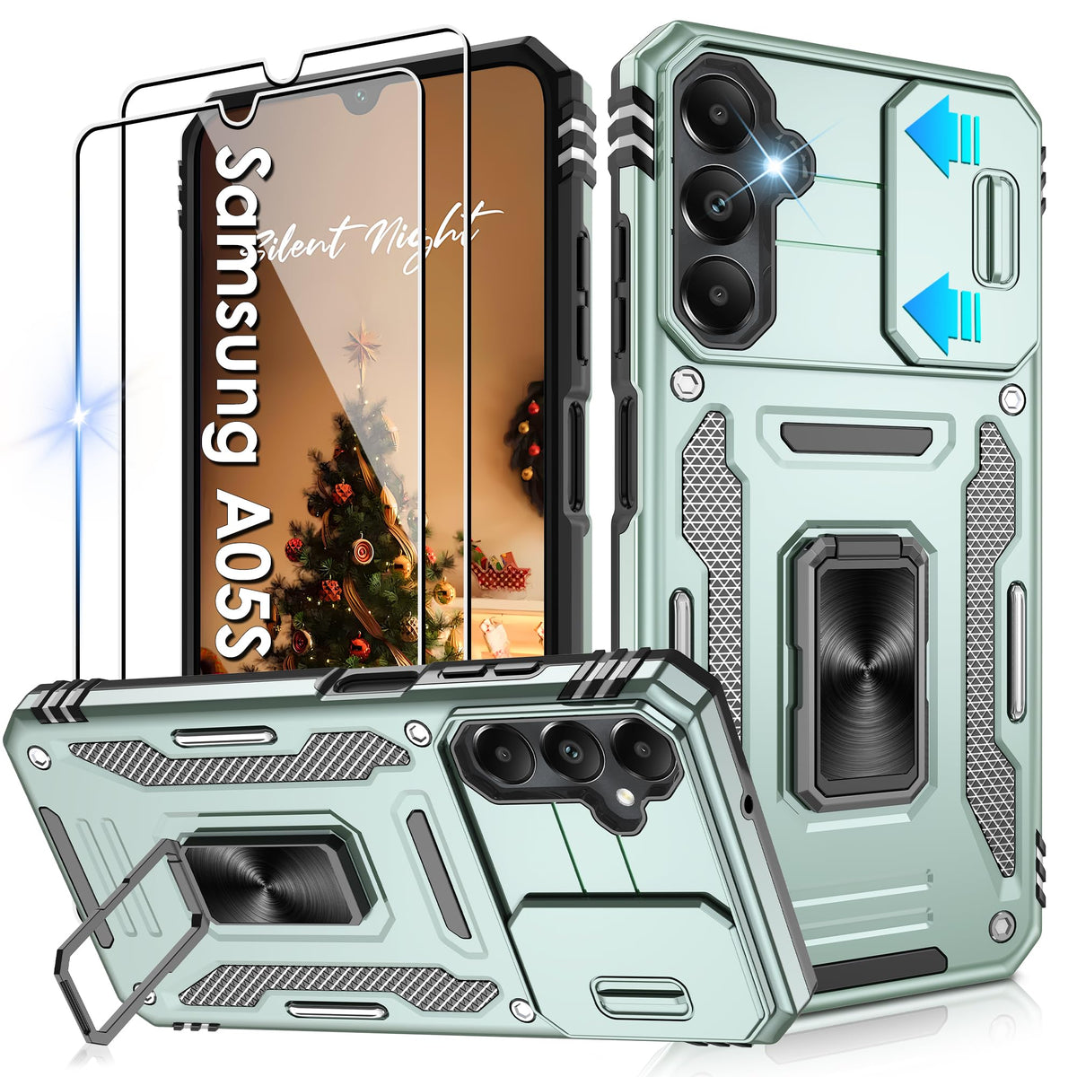 Shockproof phone case for Samsung A26 5G with 2 screen protectors
