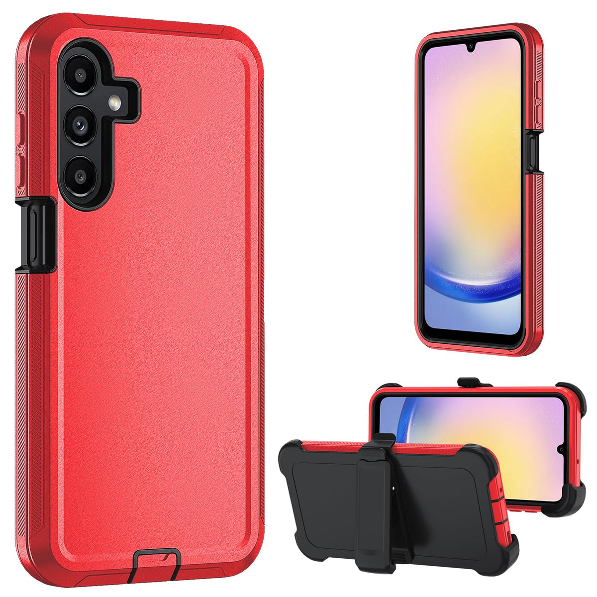 Shock-proof protective case for Samsung Galaxy A17 5G with tempered glass screen protector.