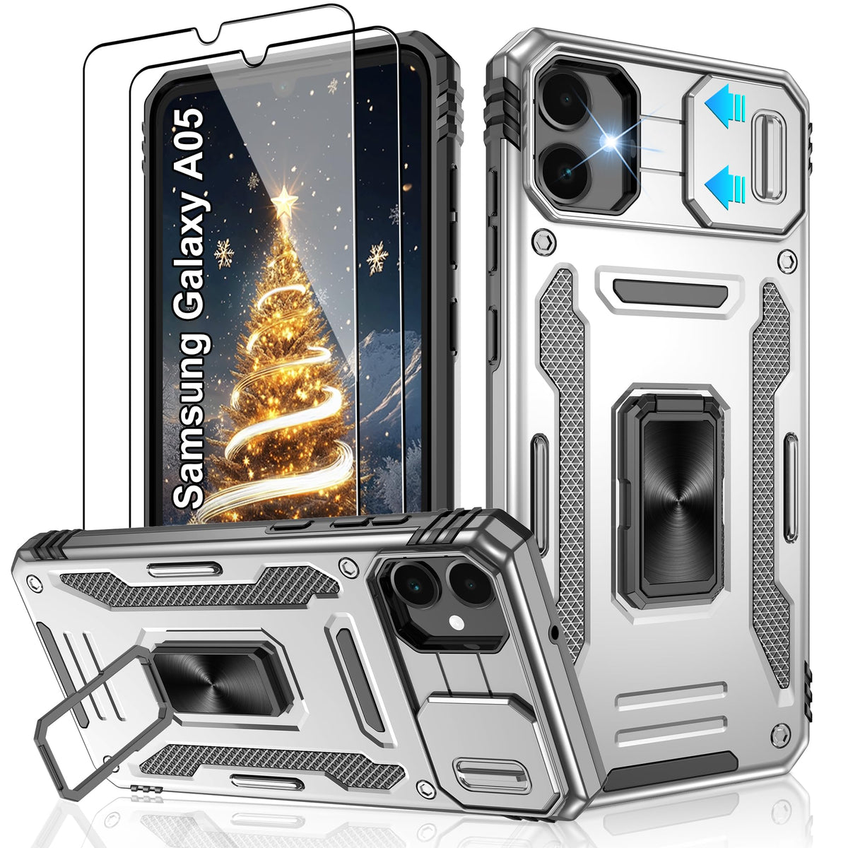 Shockproof phone case for Samsung A26 5G with 2 screen protectors
