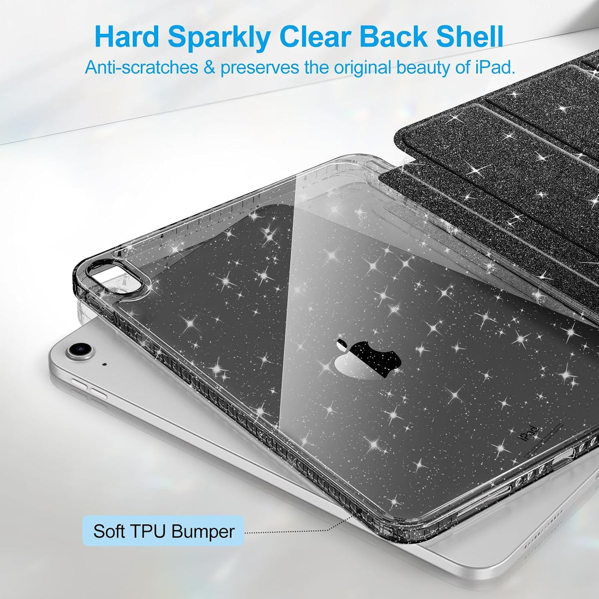 Glitter transparent protective case for iPad 11 and iPad 10 (11/10.9-inch)