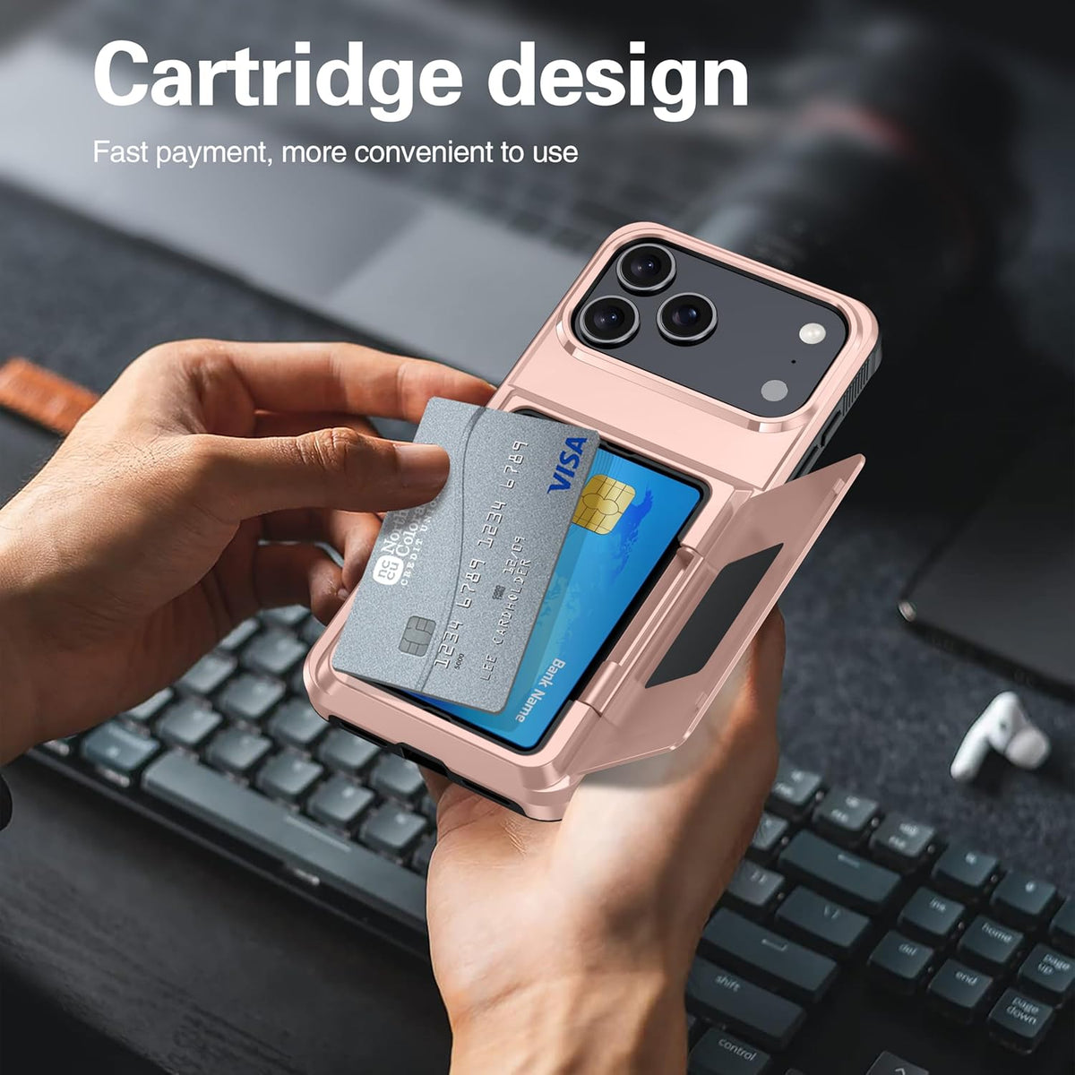 Wallet-style Shockproof phone case with card slot for iPhone 17 Pro