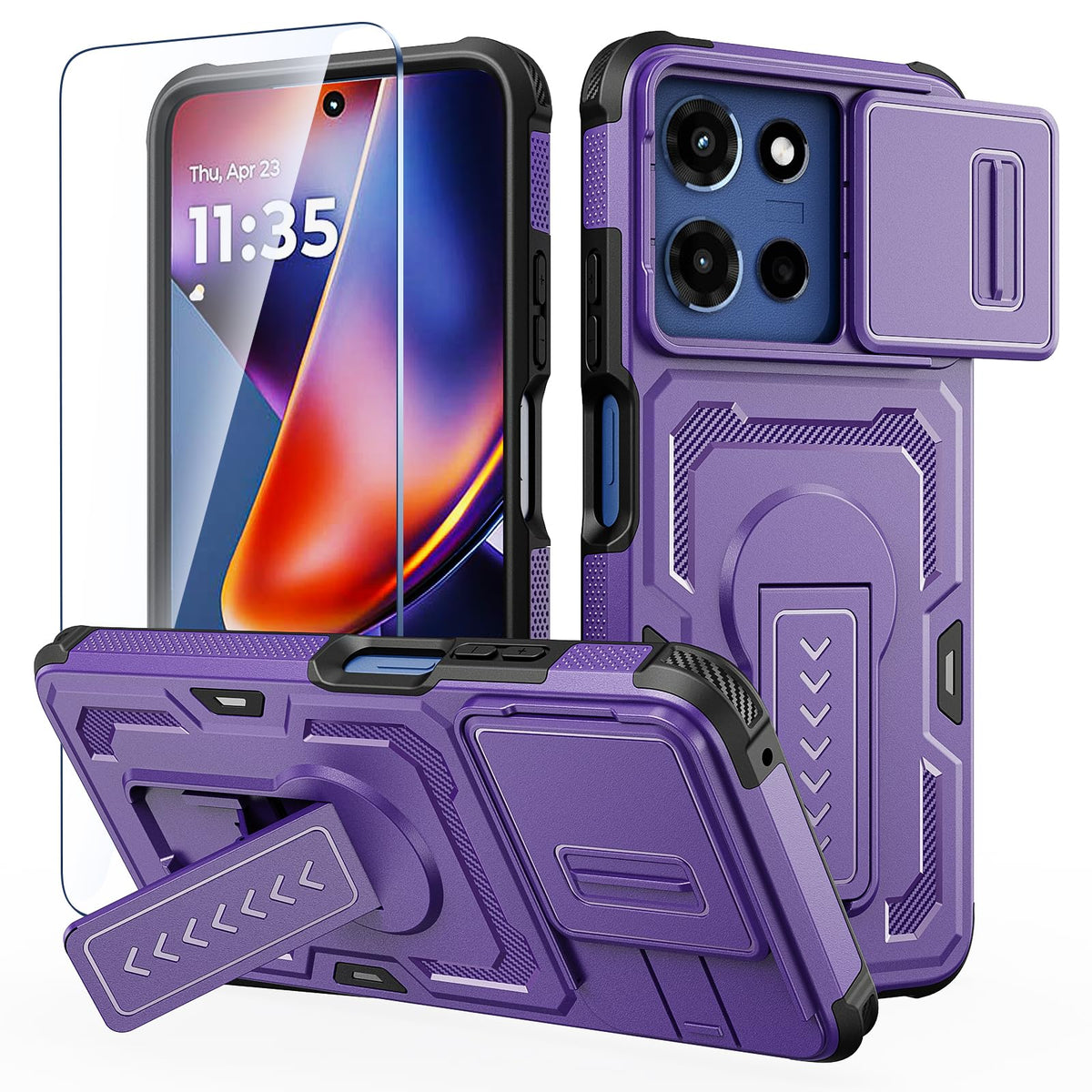 Military-grade shockproof phone case for Moto G 2026 with HD screen p
