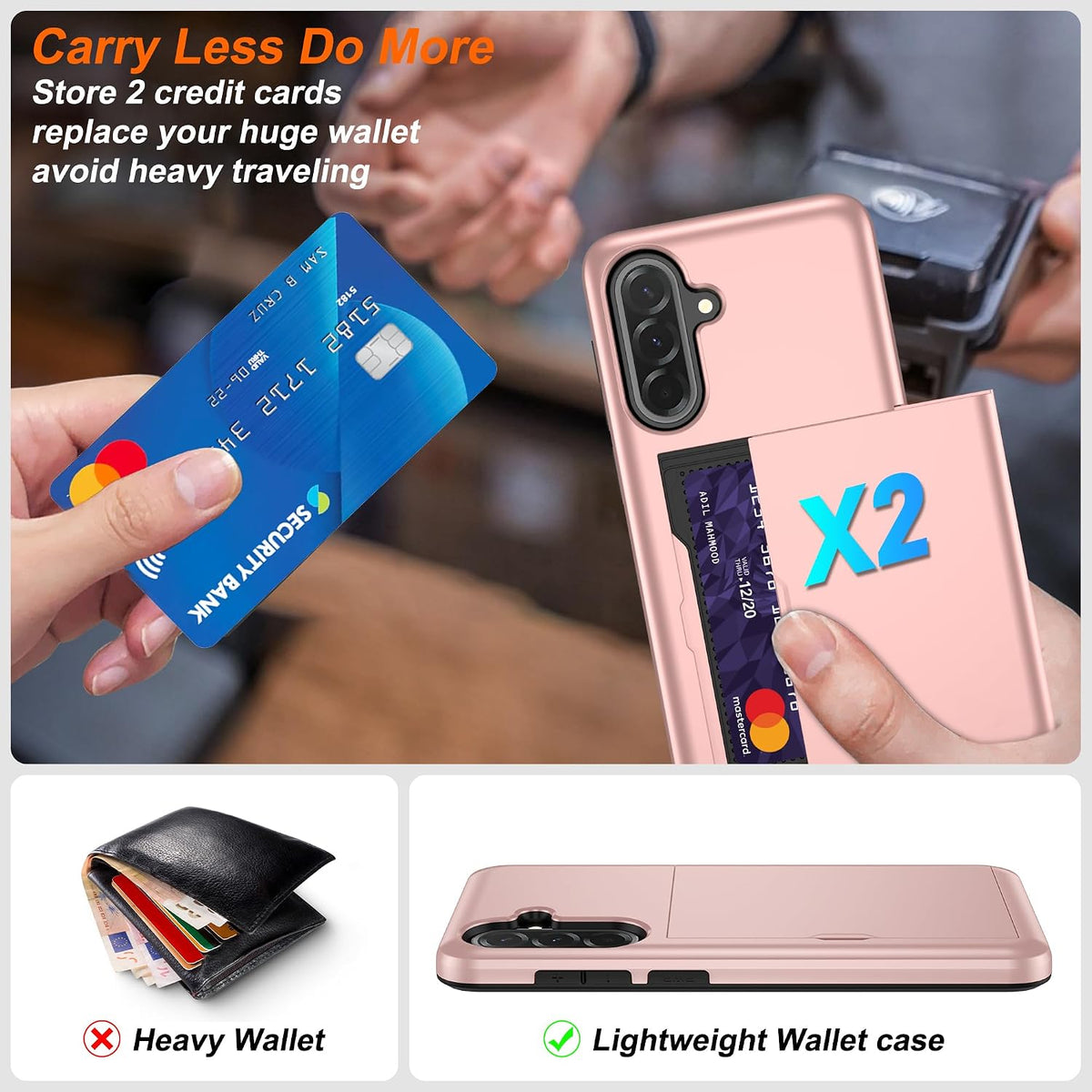 PC+silicone phone case with SIM card slot for Samsung Galaxy A56 5G