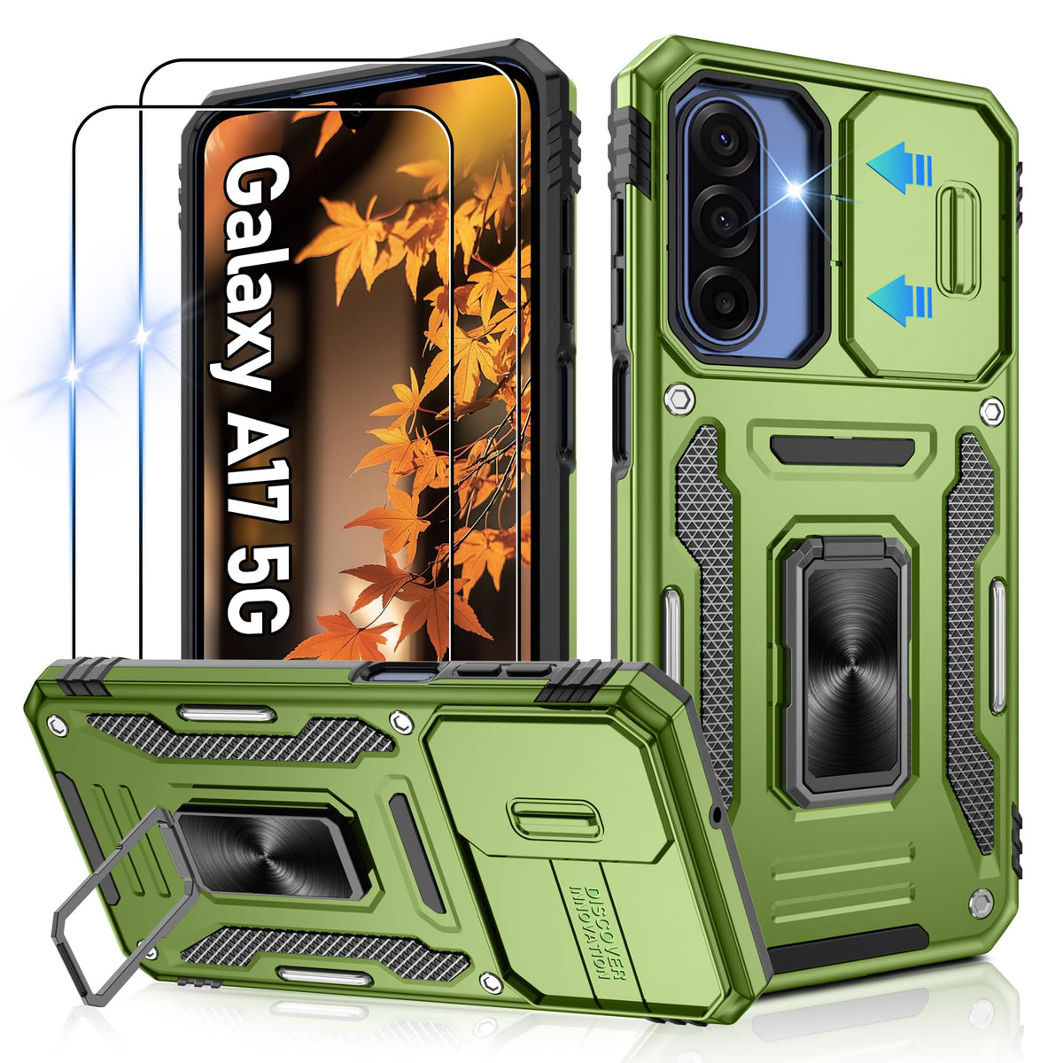 Shockproof phone case for Samsung A26 5G with 2 screen protectors