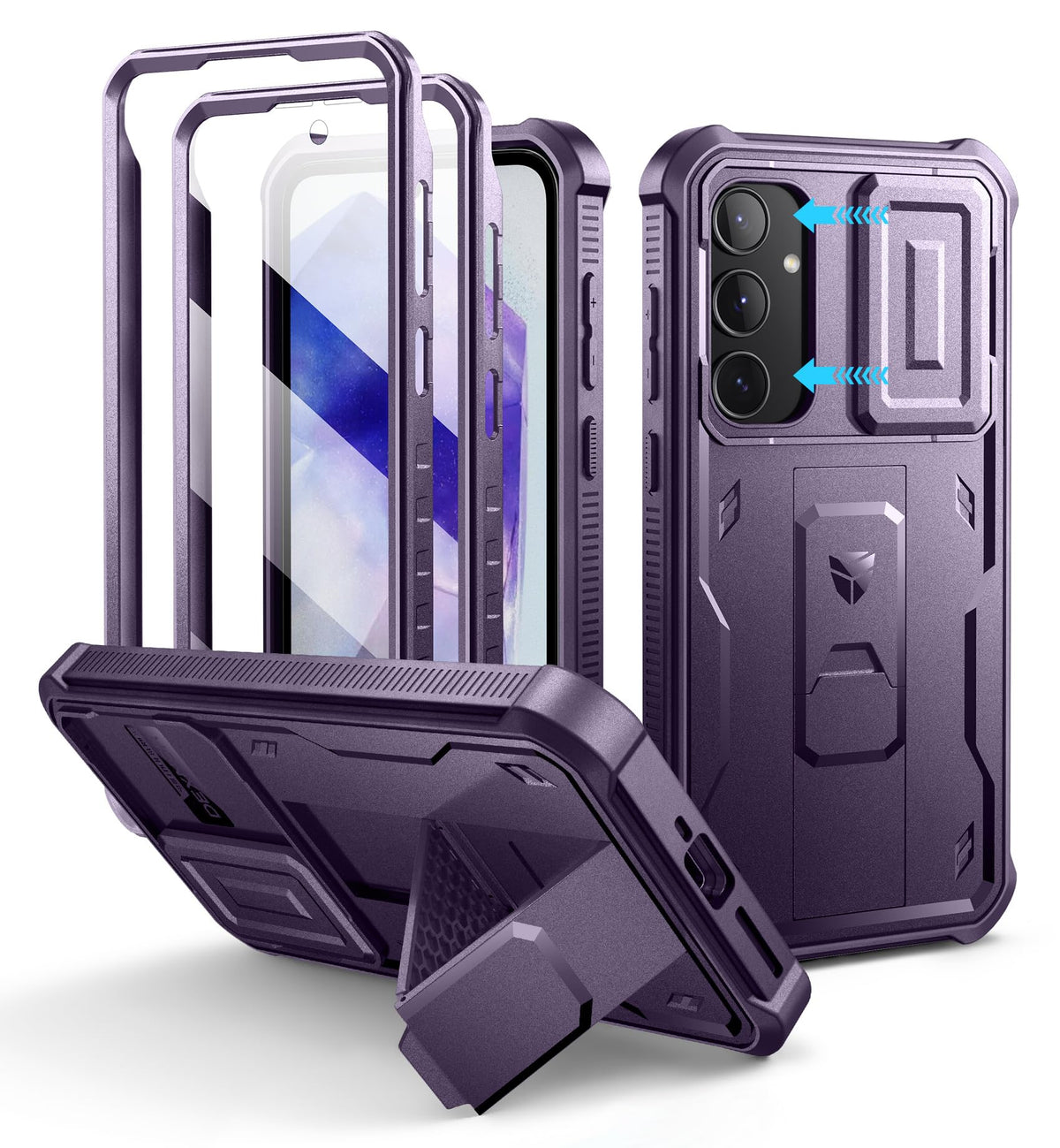 Shockproof phone case for Samsung Galaxy A35-5G with screen protector, 6.6-inch screen.