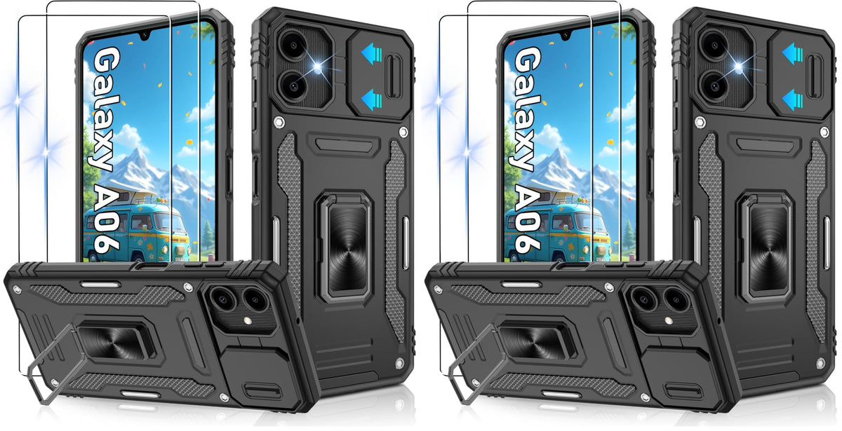 Shockproof phone case for Samsung A26 5G with 2 screen protectors