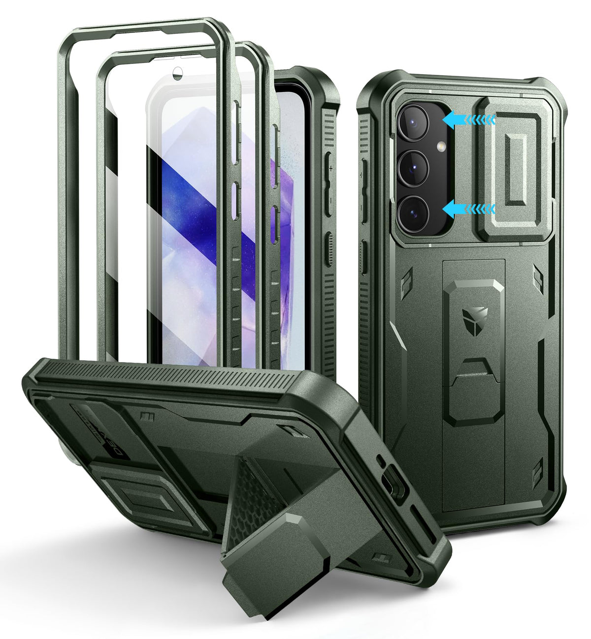 Shockproof phone case for Samsung Galaxy A35-5G with screen protector, 6.6-inch screen.
