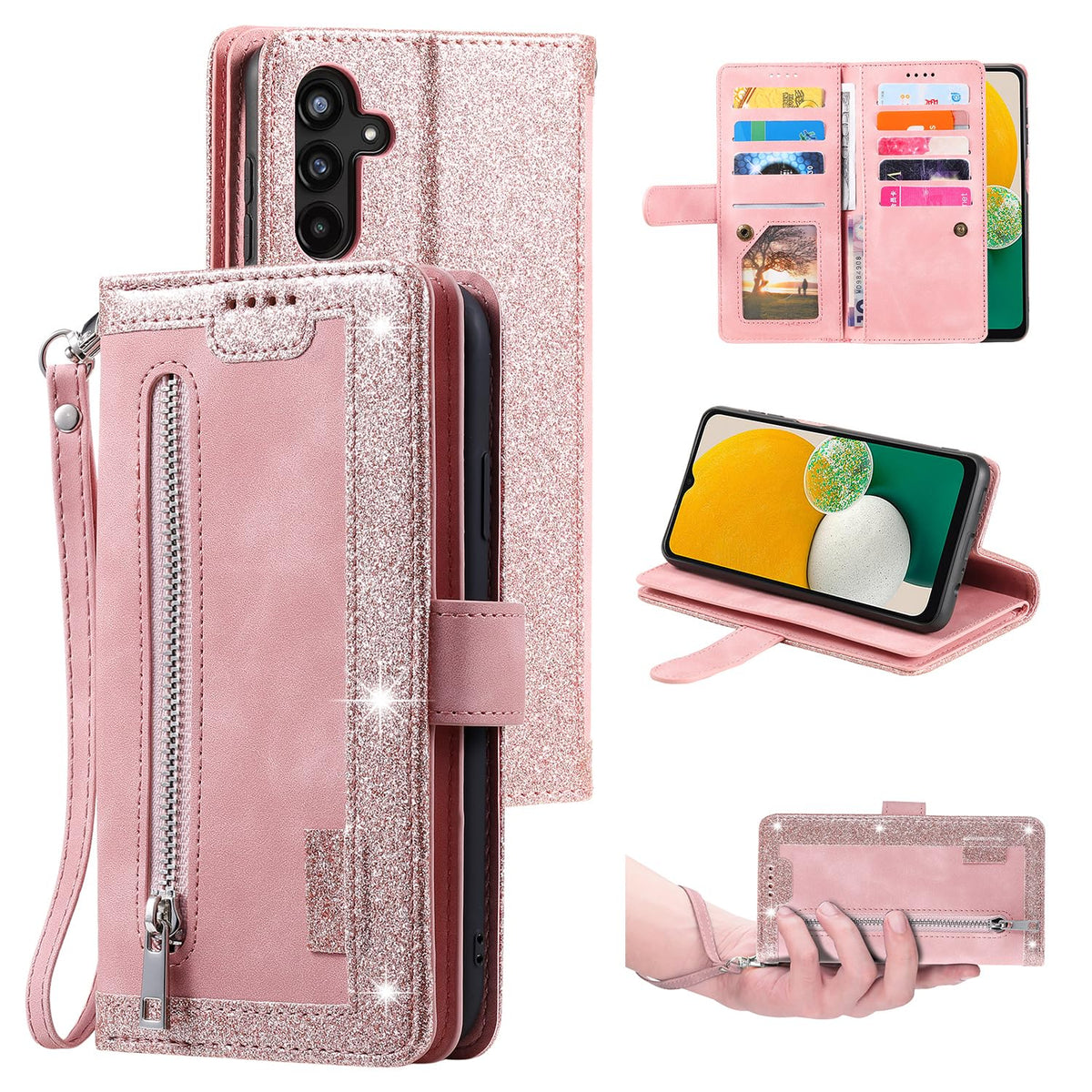 Wallet-style leather phone case for Samsung Galaxy S26 Ultra, retro style