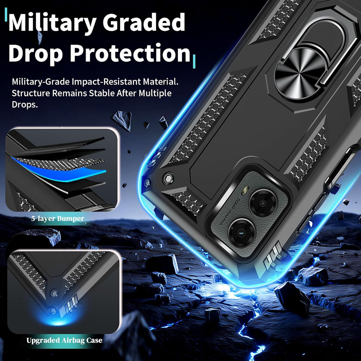 Shockproof phone case for Motorola Moto G 5G 2024 with screen protect