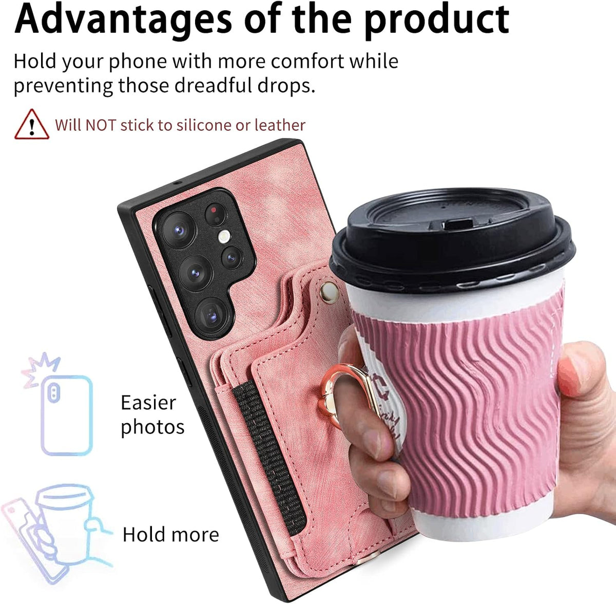 Card Holder phone case for Samsung Galaxy S22 Ultra 5G with screen pr