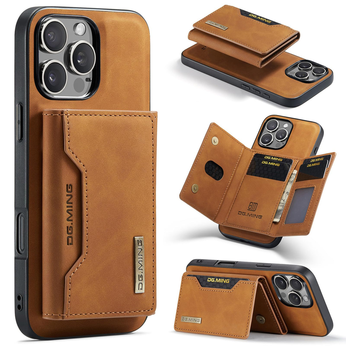 Leather phone case with card slot for iPhone 17 Pro Max