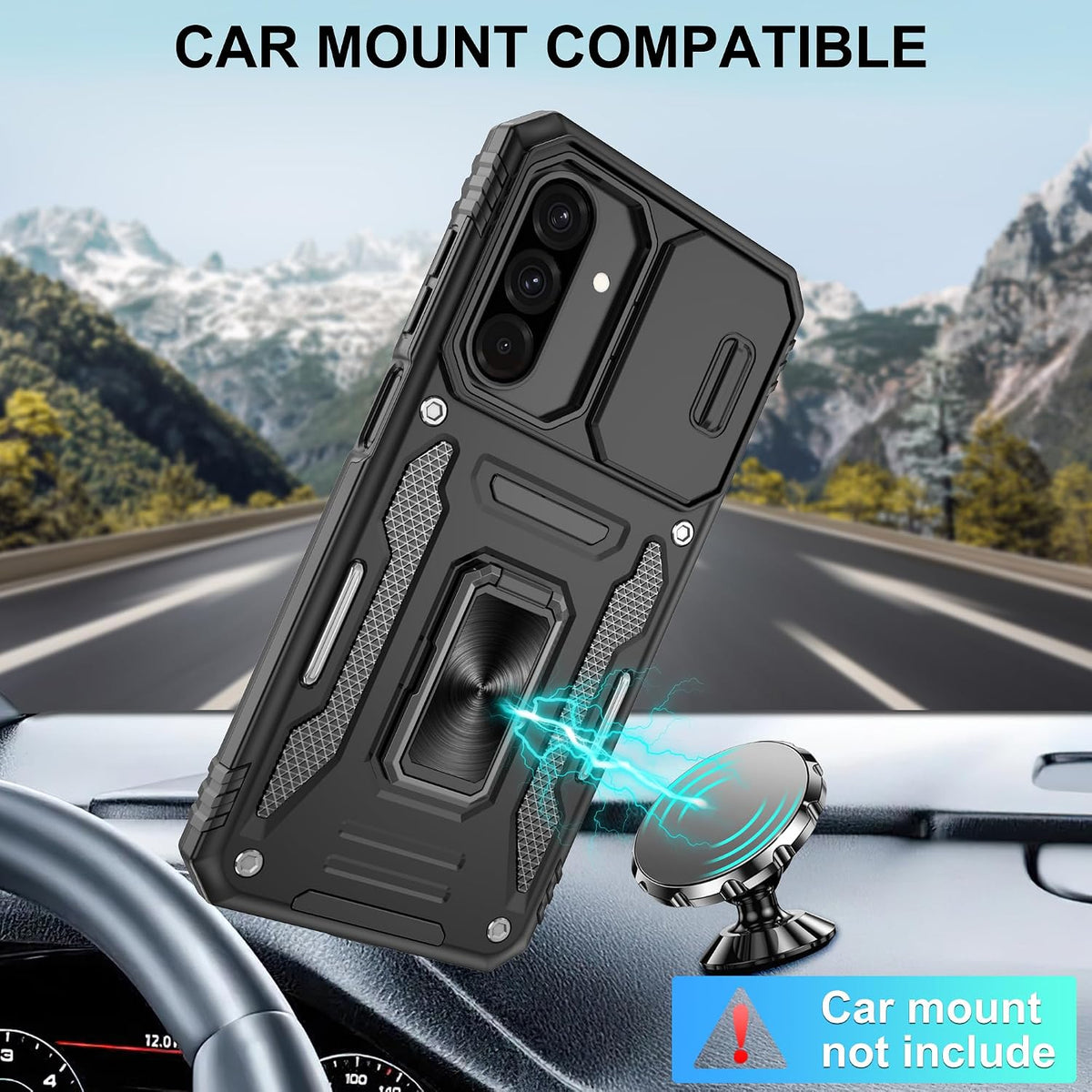Shockproof phone case for Samsung A26 5G with 2 screen protectors