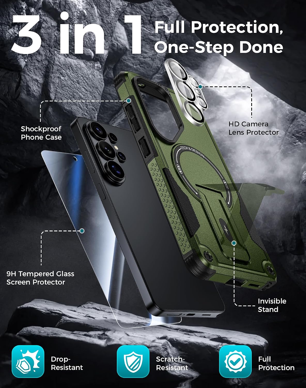 MagSafe Shockproof Phone Case for Samsung Galaxy S26 Ultra (Screen Protector Included)