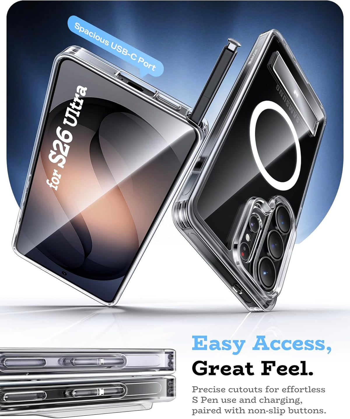 Magnetic shockproof phone case for  with built-in phone stand