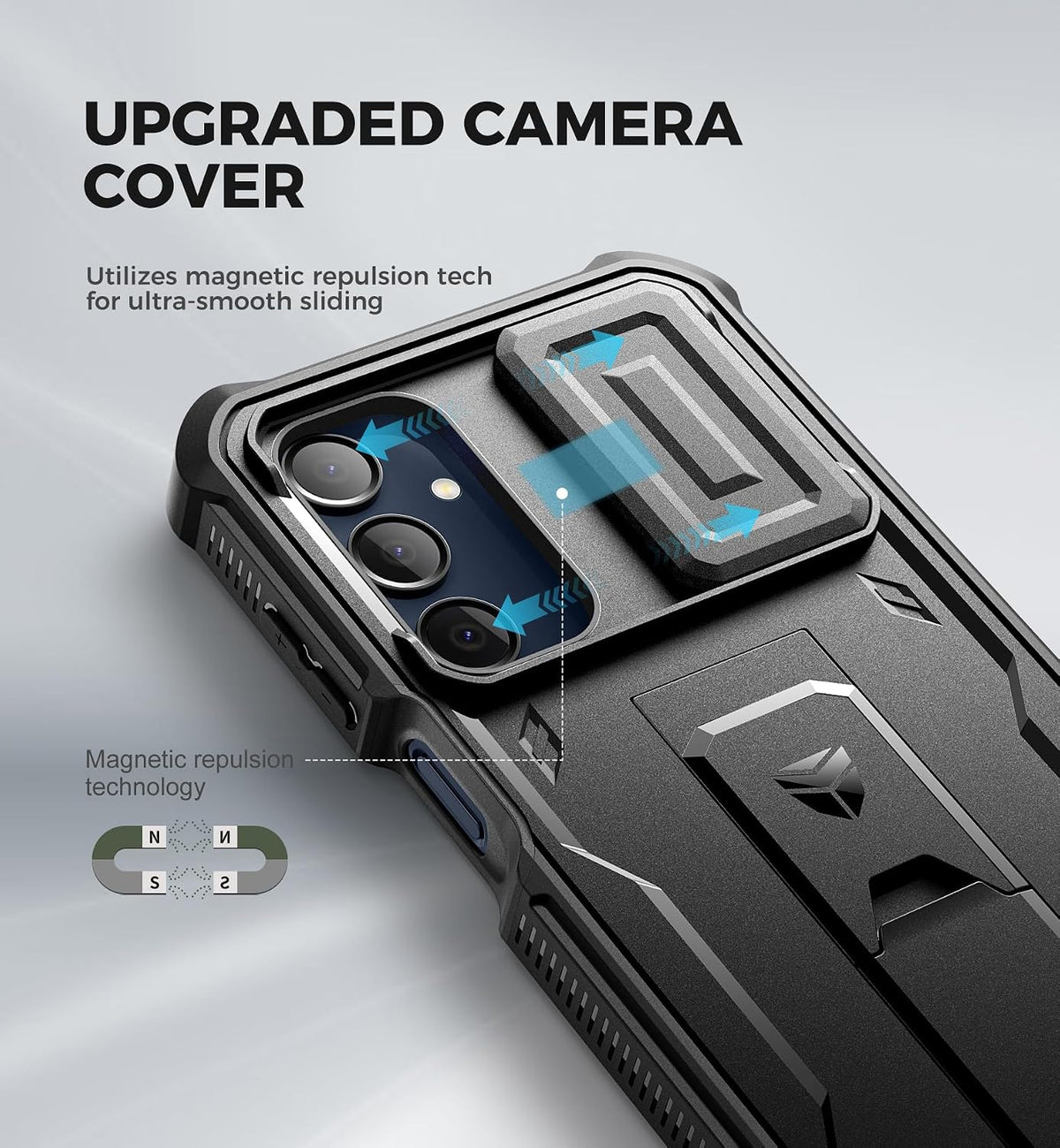 Shockproof phone case for Samsung Galaxy A35-5G with screen protector, 6.6-inch screen.