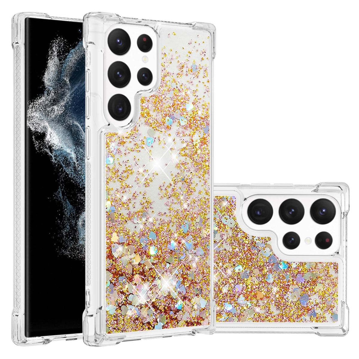 Glitter Transparent TPU Phone Case For Samsung Galaxy S23 Plus 
