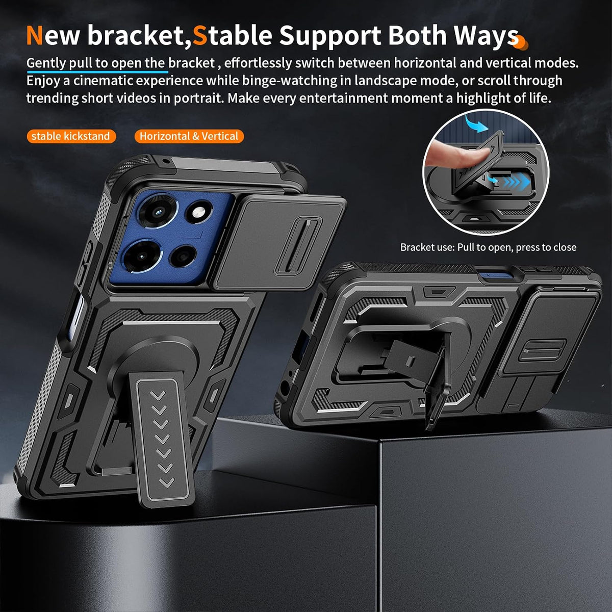 Military-grade shockproof phone case for Moto G 2026 with HD screen p