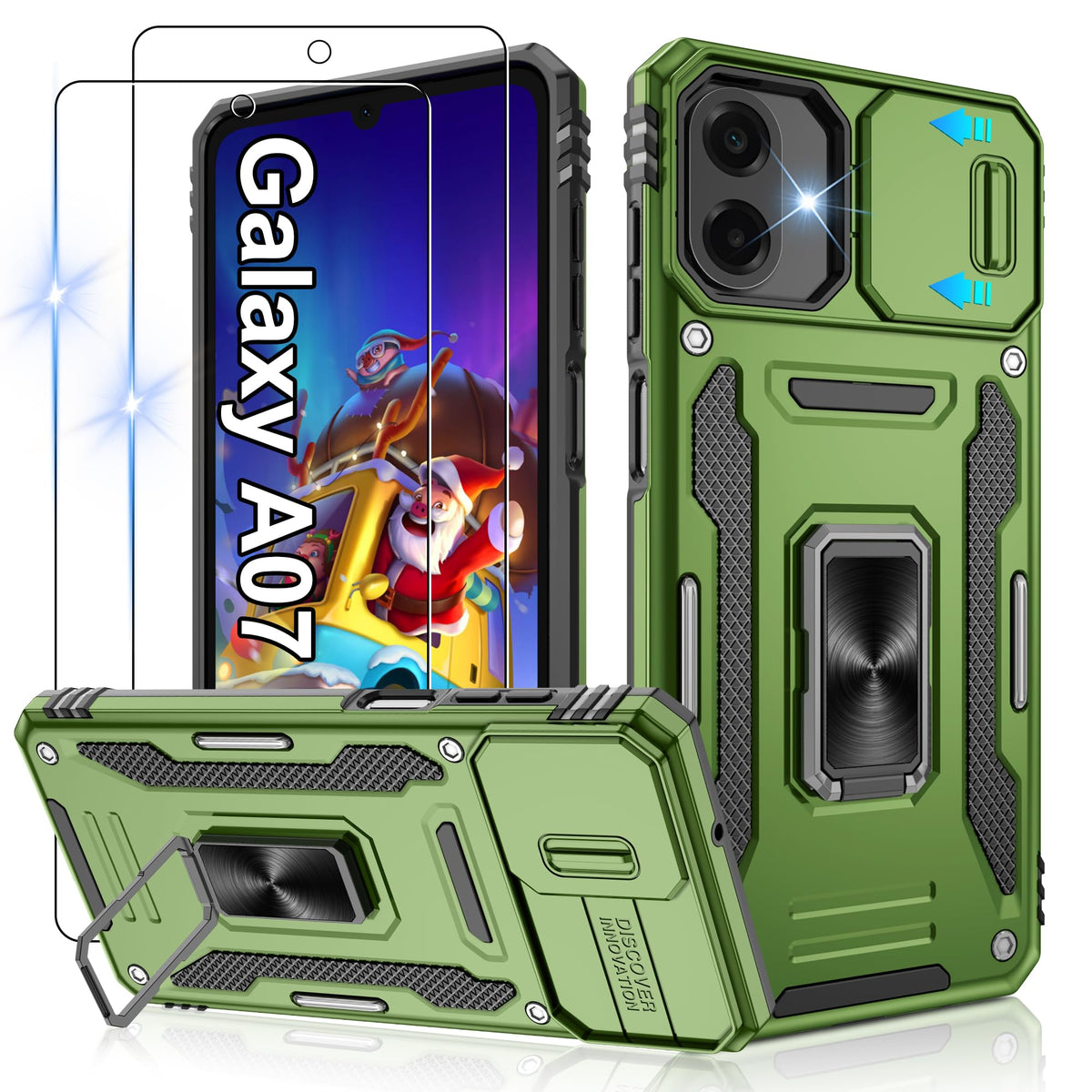 Shockproof phone case for Samsung A26 5G with 2 screen protectors