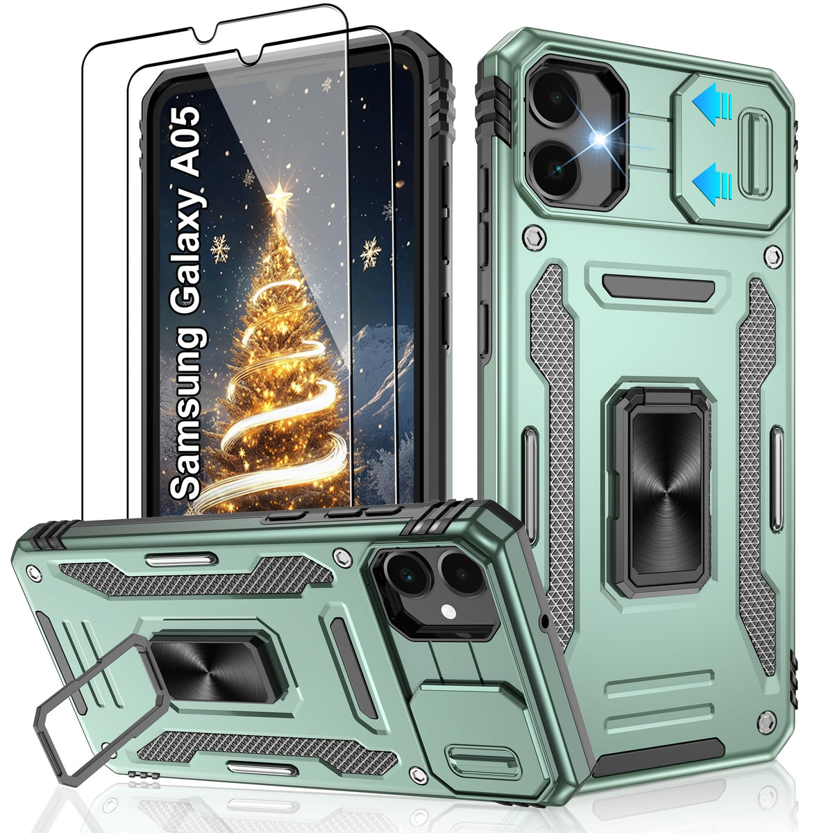 Shockproof phone case for Samsung A26 5G with 2 screen protectors