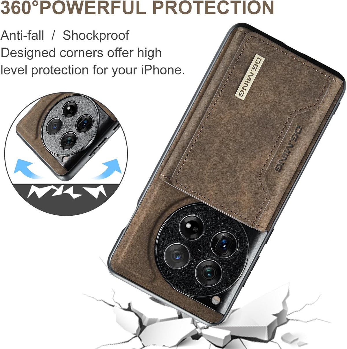 Shockproof Wallet Phone Case for OnePlus 12 | 2-in-1 Magnetic Kicksta